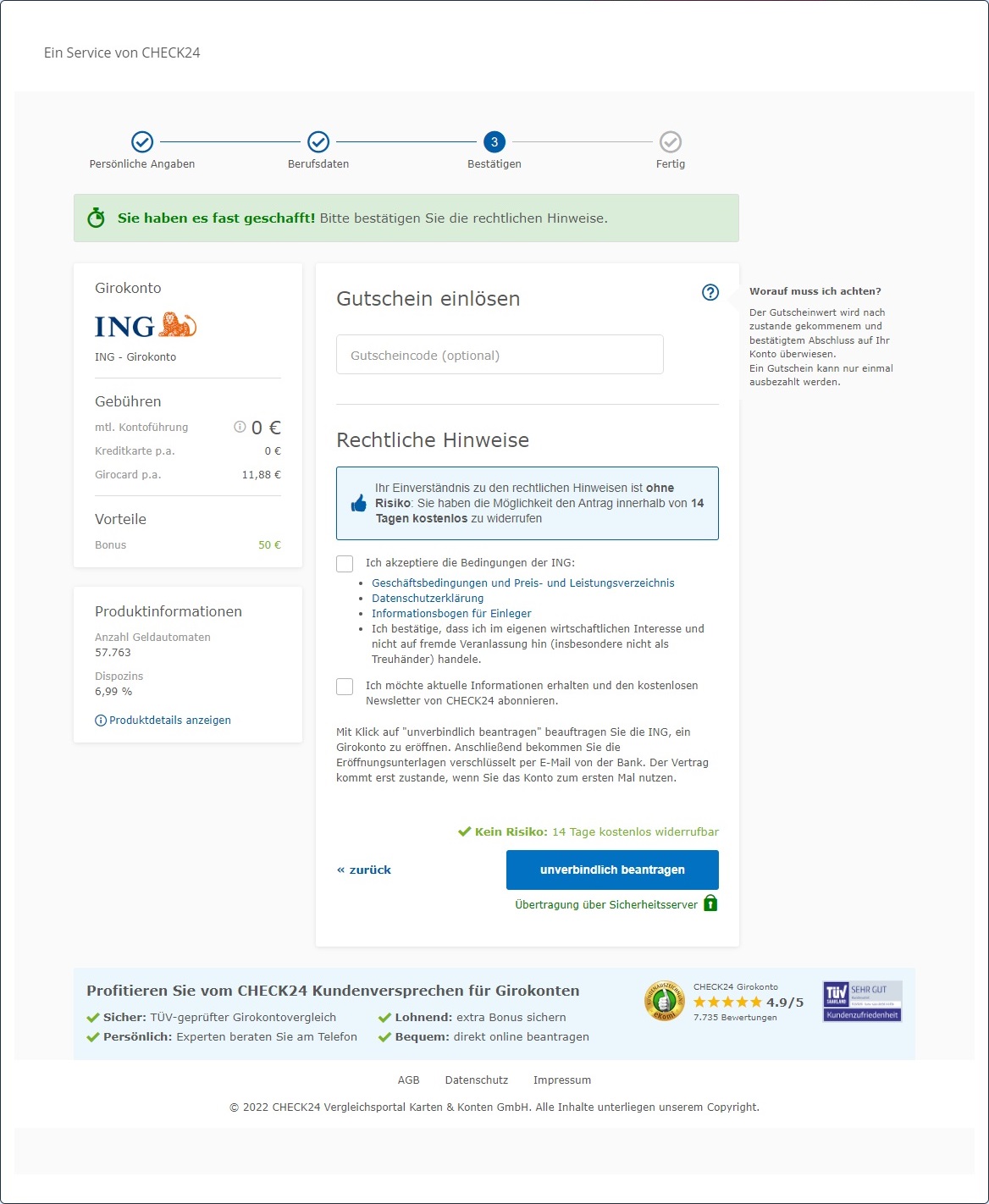 6. Daten Bestätigen